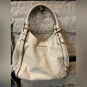 Michael Kors Cream Leather Shoulder Bag